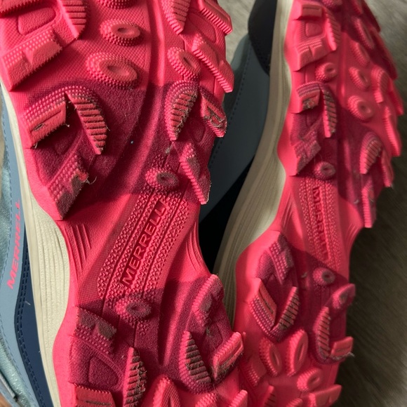 Merrell Women's Moab Speed Mid Waterproof Blue & Coral Hiking Sneaker - Size 7 - Picture 7 of 9